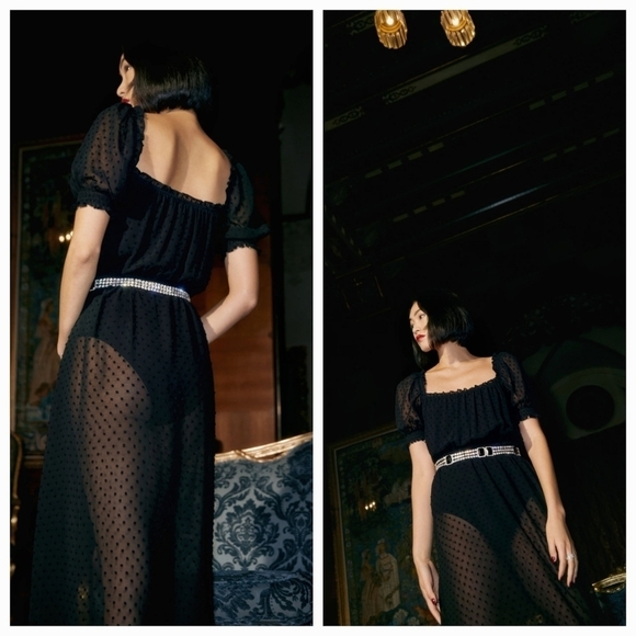 Reformation Darien Dress in Black NEW - Picture 3 of 14